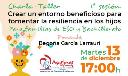 Charla-Taller para fomentar la resiliencia en los hijos | 13/12 – 17h